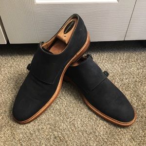 Men’s Modern Fiction Blue Suede Double Monks